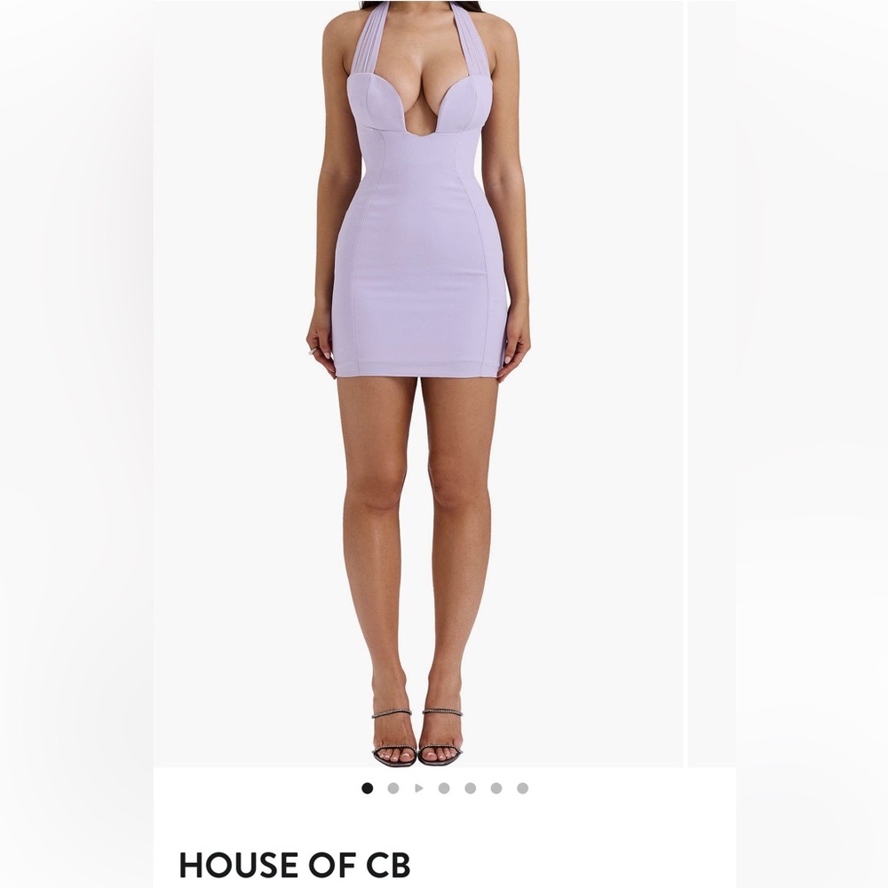 House of CB Lilac Plunge Mini Dress
